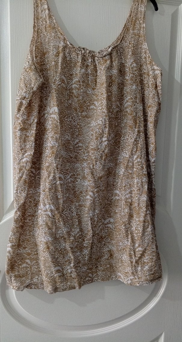 Bej Yılan Desenli Midi Kolsuz Kadın Elbise - Görsel 2