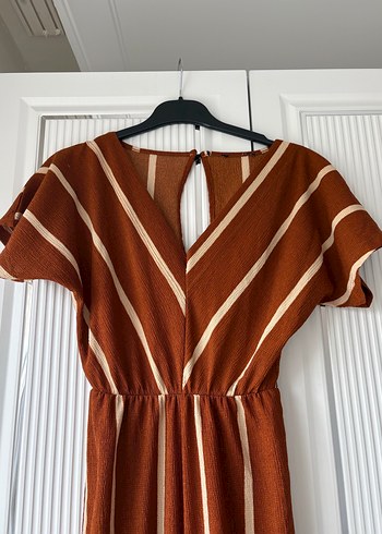 Bohem V Yaka Kahverengi Uzun Tulum - Görsel 2