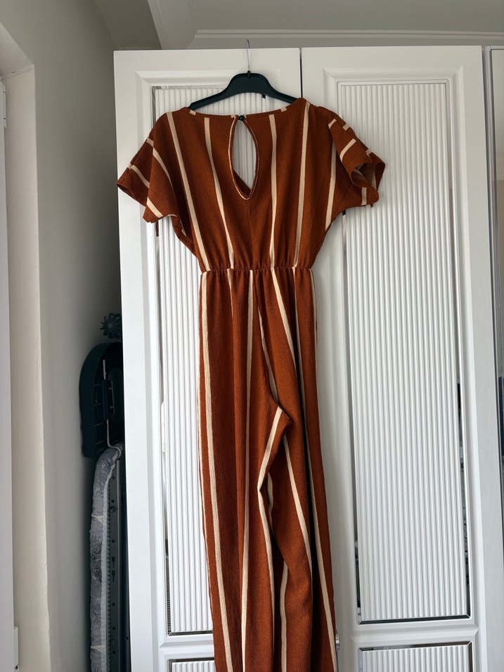 Bohem V Yaka Kahverengi Uzun Tulum - Görsel 4