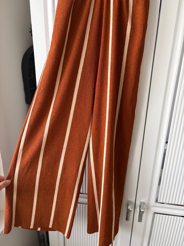 Bohem V Yaka Kahverengi Uzun Tulum - Görsel 3