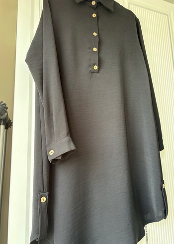 Siyah Düğmeli Uzun Kadın Tunik - Görsel 2