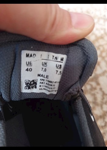 40 Beden mor Renk Adidas Bağcıklı Gri Mor Spor Ayakkabı