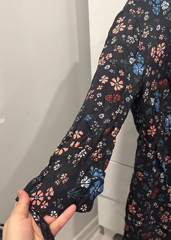 Çiçek Desenli Bohem  Mini Elbise - Görsel 2