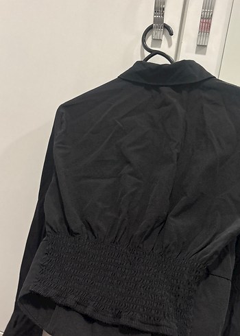 Düğmeli Siyah Korse Modelli Gömlek - Görsel 3