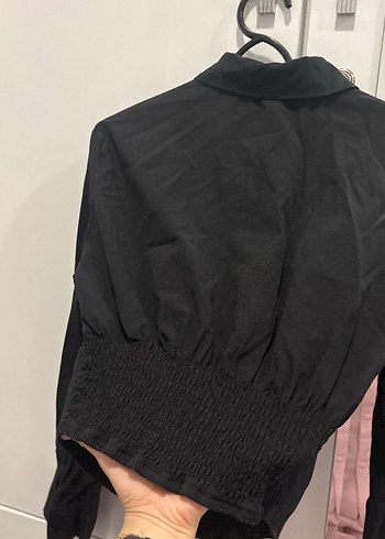 Düğmeli Siyah Korse Modelli Gömlek - Görsel 4