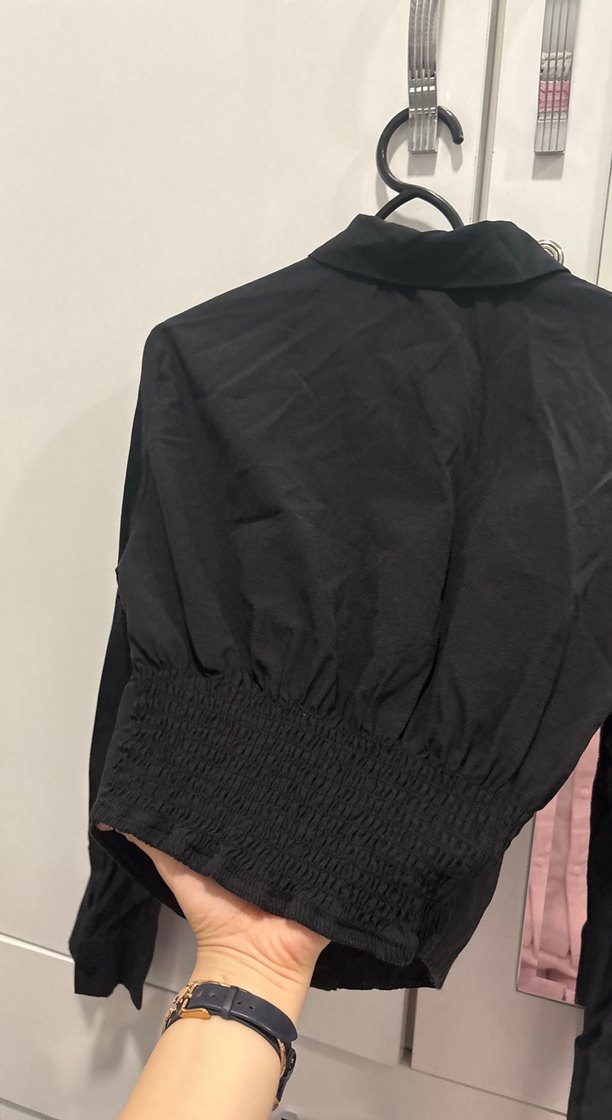 Düğmeli Siyah Korse Modelli Gömlek - Görsel 4