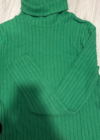 Yeşil Balıkçı Yaka Stradivarius Triko Kadın Kazak - Görsel 6