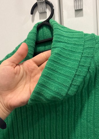 Yeşil Balıkçı Yaka Stradivarius Triko Kadın Kazak - Görsel 2