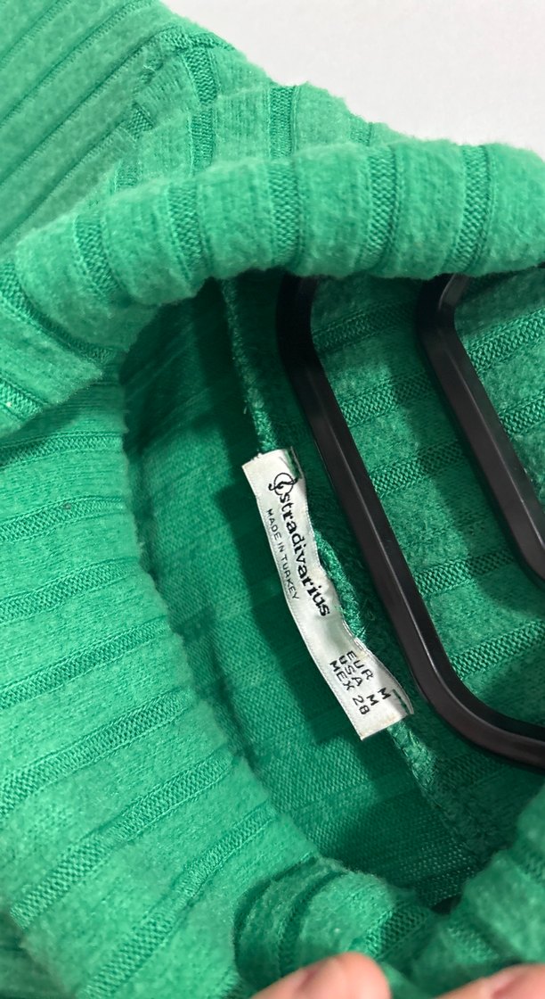 Yeşil Balıkçı Yaka Stradivarius Triko Kadın Kazak - Görsel 3