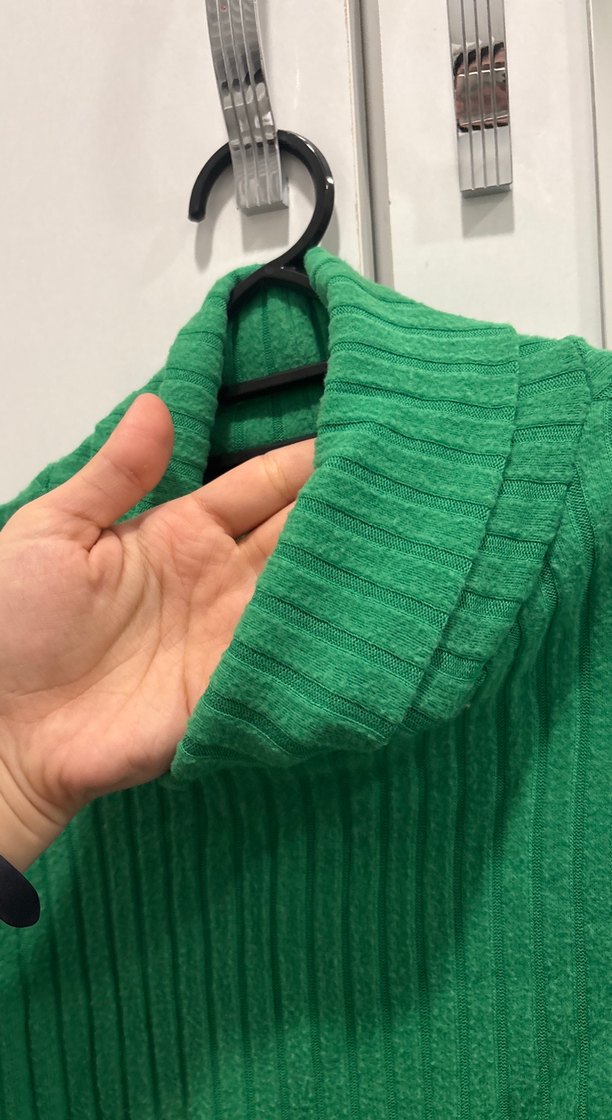 Yeşil Balıkçı Yaka Stradivarius Triko Kadın Kazak - Görsel 2