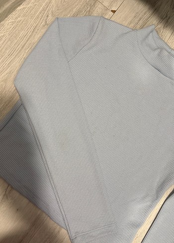 Bebek Mavisi Uzun Kollu Boğazlı Kadın Kazak - Görsel 2