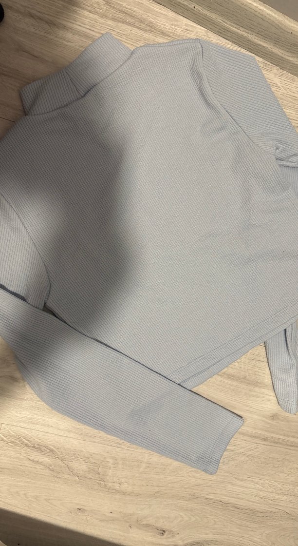 Bebek Mavisi Uzun Kollu Boğazlı Kadın Kazak - Görsel 4