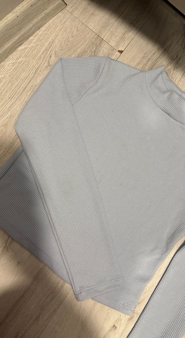 Bebek Mavisi Uzun Kollu Boğazlı Kadın Kazak - Görsel 2