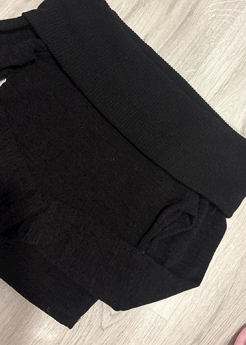 Siyah Kadın Triko Yarım Balıkçı Yaka Kazak - Görsel 2