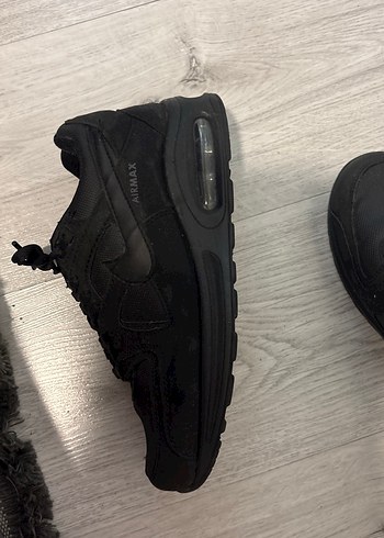 Siyah Nike Air Max Suni Deri Kadın Spor Ayakkabı - Görsel 5