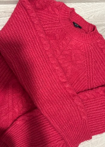 Pembe Kadın Triko Kazak, Bohem Stil - Görsel 4