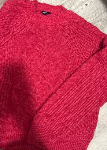 Pembe Kadın Triko Kazak, Bohem Stil - Görsel 3