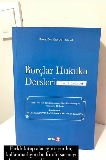 Cevdet yavuz borçlar hukuku