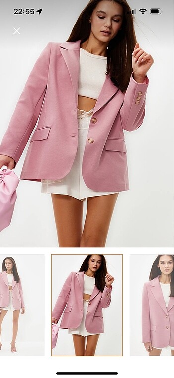 34 Beden Pembe blazer
