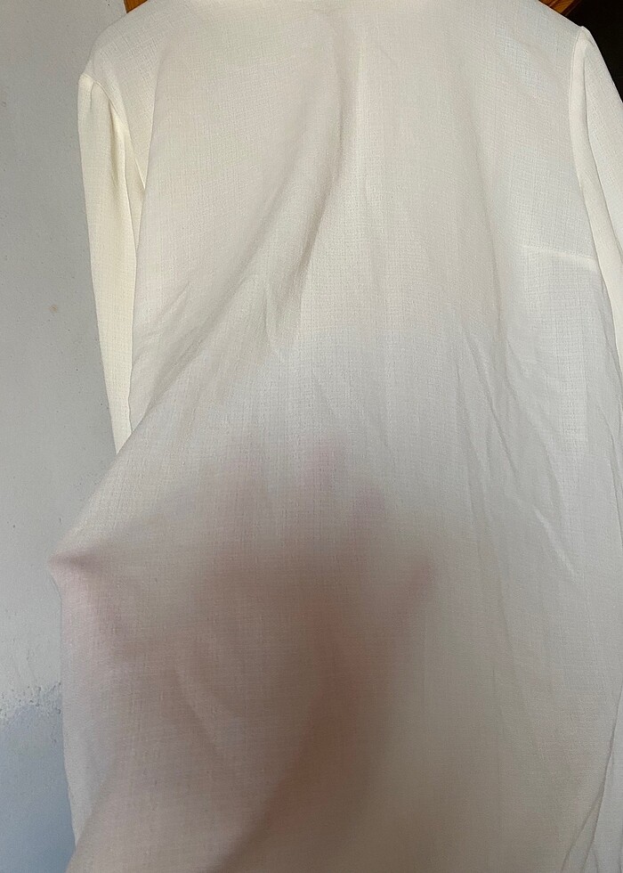 Fermuarlı Krem Rengi Gömlek - Görsel 3