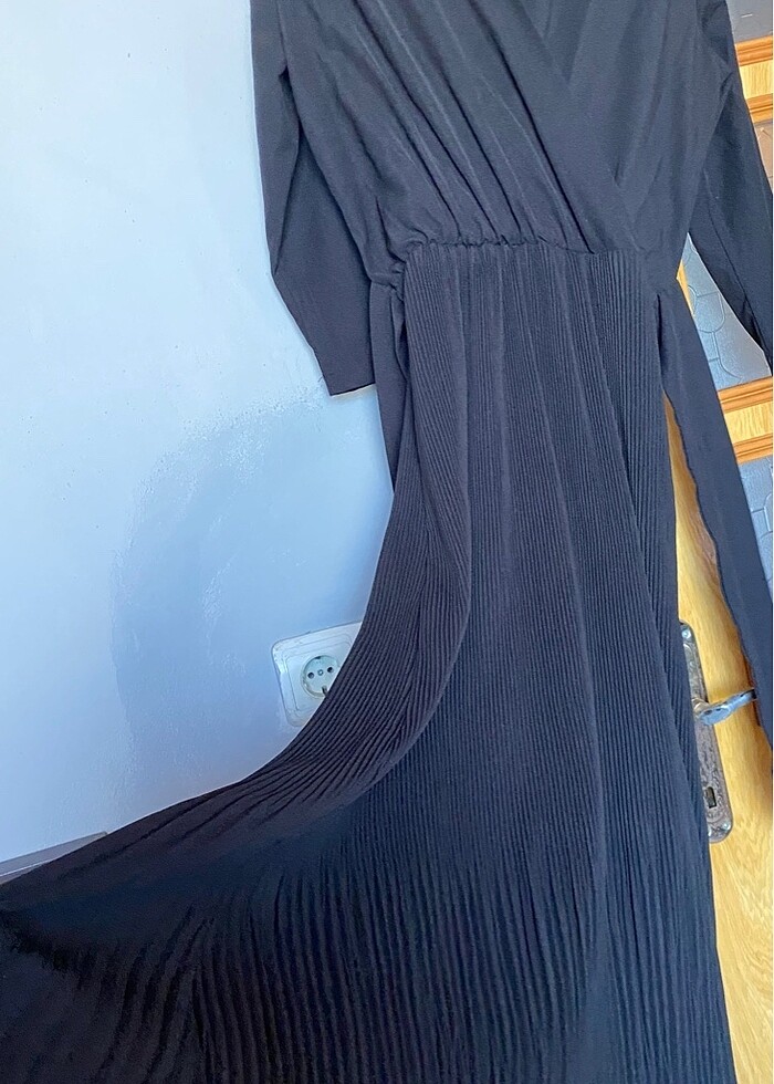 Siyah midi Şık Elbise - Görsel 2