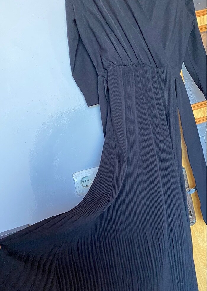 Siyah midi Şık Elbise - Görsel 3