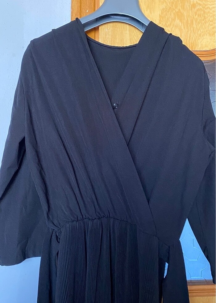 Siyah midi Şık Elbise - Görsel 4