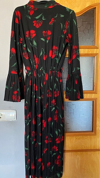 Çiçek Desenli Midi Elbise - Görsel 6