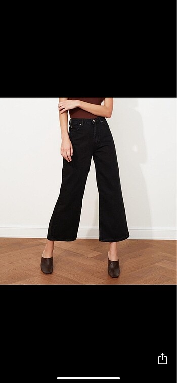 Siyah yüksek bel Trendyolmilla culotte jeans