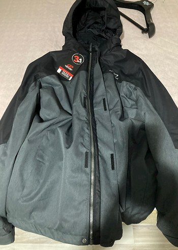 Erkek Gri Fermuarlı Kayak Montu 3in1 - Görsel 3