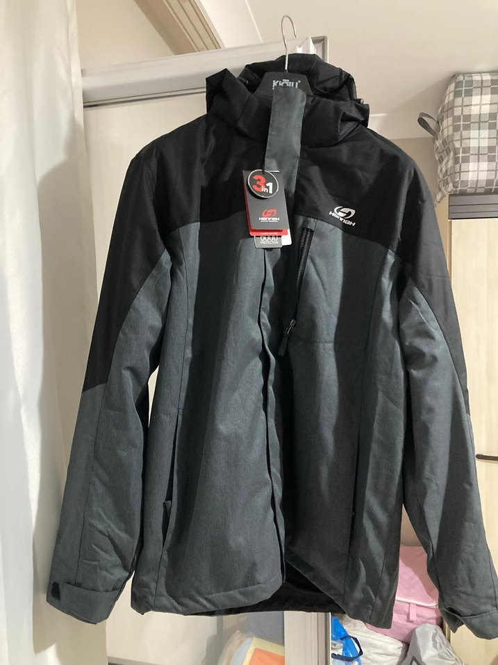 Erkek Gri Fermuarlı Kayak Montu 3in1 - Görsel 2