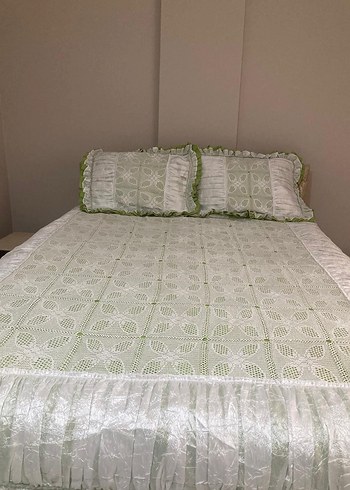 EL YAPIMI  ÇİFT KİŞİLİK DANTEL YATAK ÖRTÜSÜ - Görsel 7