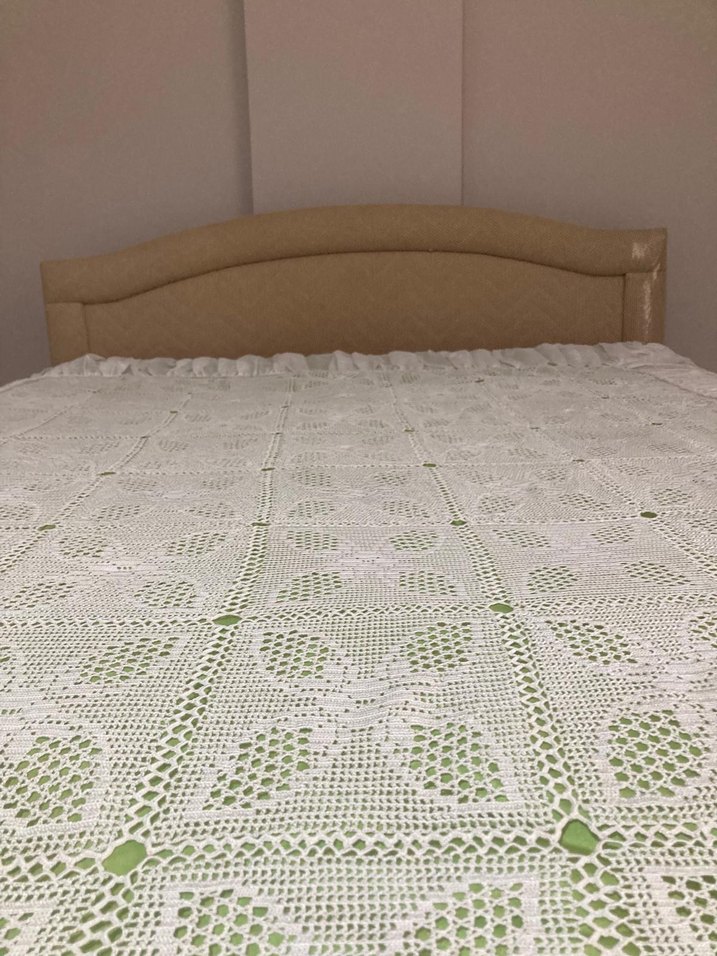 EL YAPIMI  ÇİFT KİŞİLİK DANTEL YATAK ÖRTÜSÜ - Görsel 4