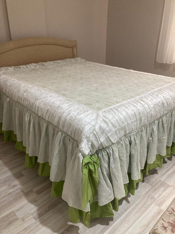 EL YAPIMI  ÇİFT KİŞİLİK DANTEL YATAK ÖRTÜSÜ - Görsel 5