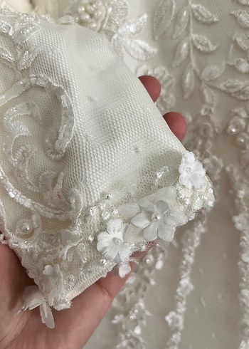 Dantel İşlemeli Uzun Kollu Balık Gelinlik - Görsel 3