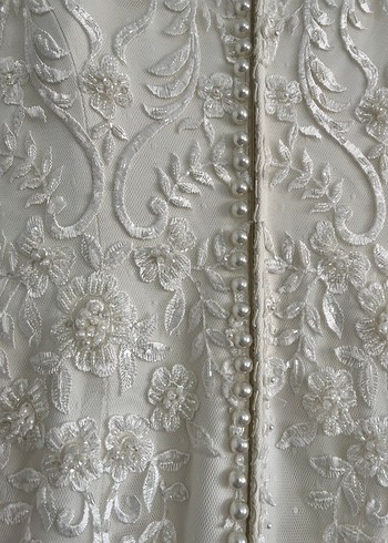 Dantel İşlemeli Uzun Kollu Balık Gelinlik - Görsel 10