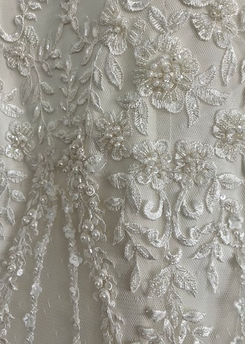 Dantel İşlemeli Uzun Kollu Balık Gelinlik - Görsel 6