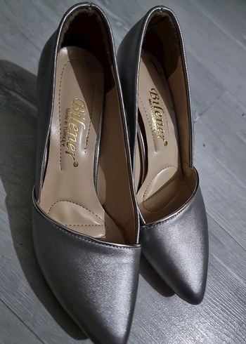 Diğer Gri Stiletto Topuklu Kadın Abiye Ayakkabı
