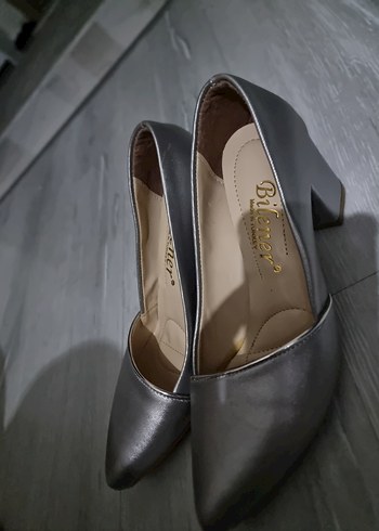 38 Beden Gri Stiletto Topuklu Kadın Abiye Ayakkabı