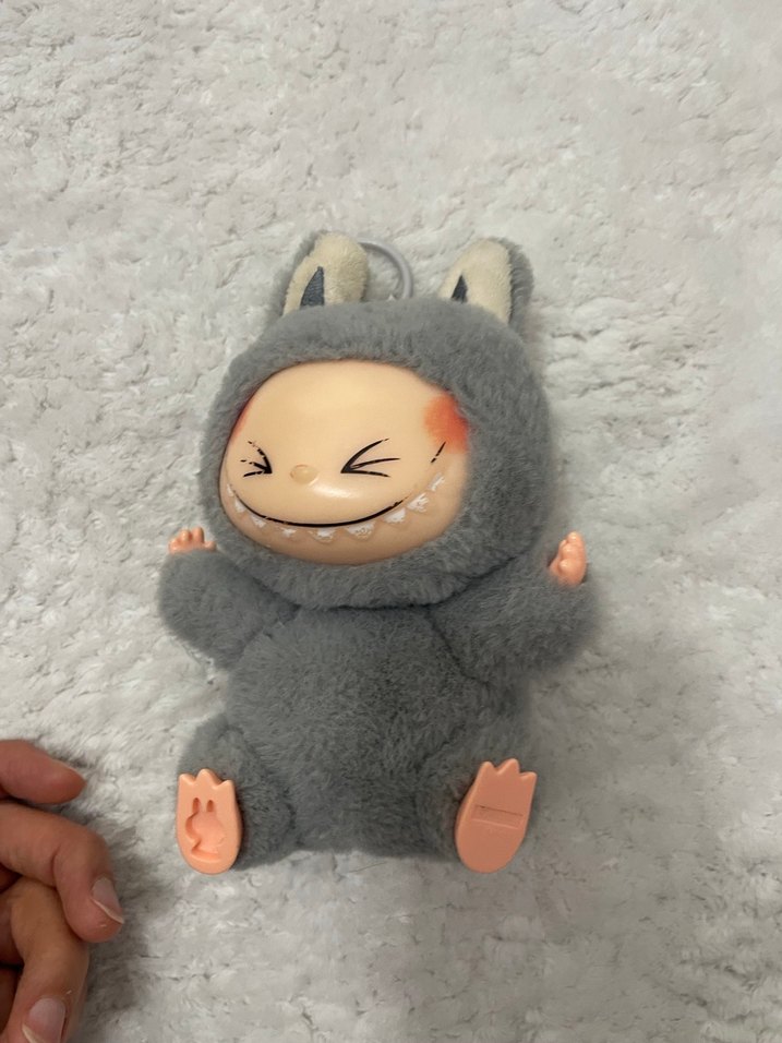 Gri Peluş Oyuncak Sevimli Figür - Görsel 3