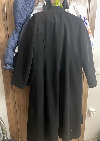 Siyah Deri Uzun Kadın Kaban - Görsel 3