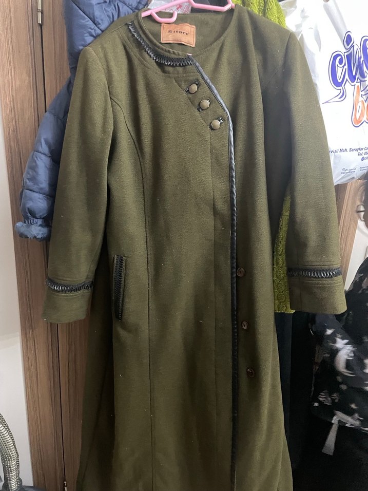 Düğmeli Midi Süet Kadın Kaban - Görsel 2