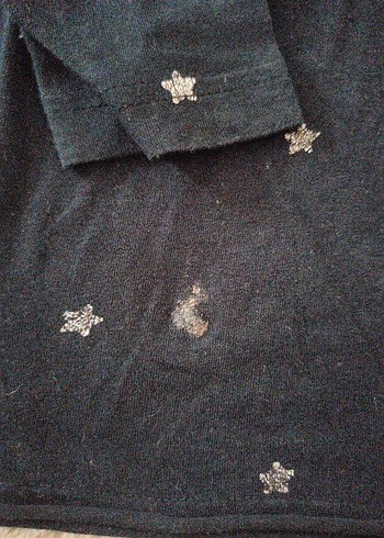 Kız Çocuk Siyah Uzun Kollu Triko Tişört - Görsel 2