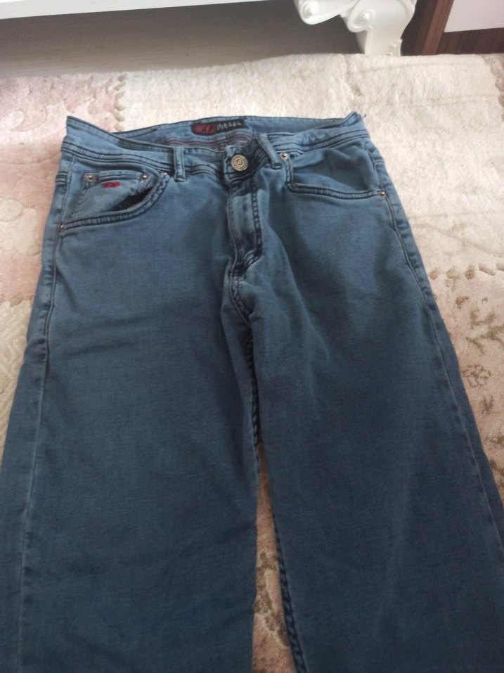 Erkek Gri Kot Pantolon Bol Kesim - Görsel 2