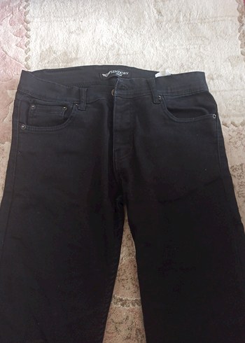 Düğmeli Siyah Erkek Kot Pantolon - Görsel 2