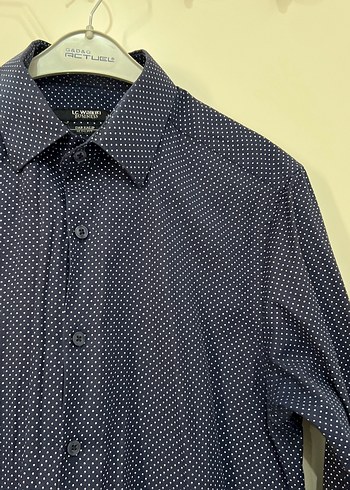 Erkek Uzun Kollu Lacivert Düğmeli Gömlek - Görsel 3