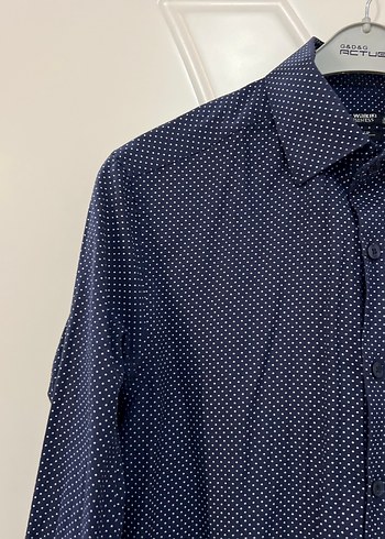 Erkek Uzun Kollu Lacivert Düğmeli Gömlek - Görsel 4