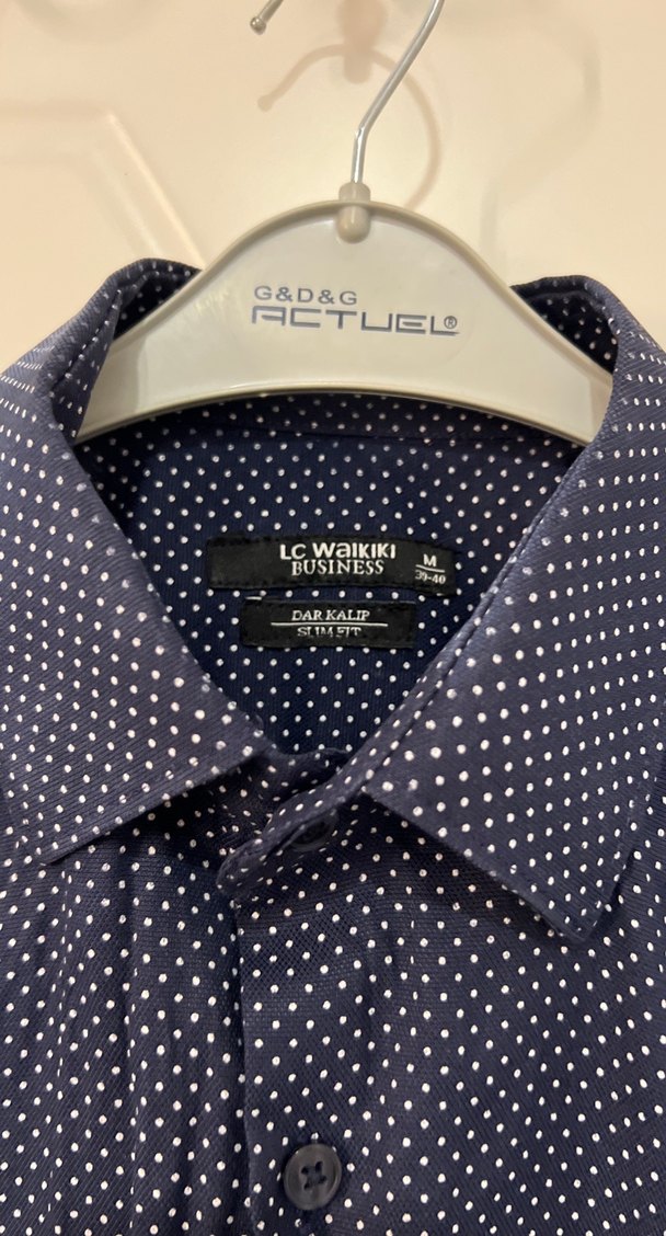 Erkek Uzun Kollu Lacivert Düğmeli Gömlek - Görsel 2