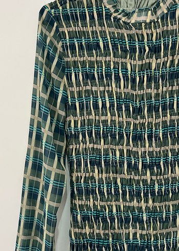 Bohem Mini Uzun Kollu Pilili Elbise - Görsel 3