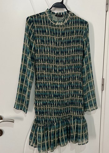 Bohem Mini Uzun Kollu Pilili Elbise - Görsel 2